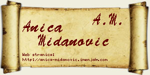 Anica Midanović vizit kartica